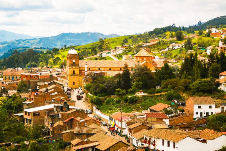 Panorama view of the municipality of Monguí, Boyacá, in Colombia